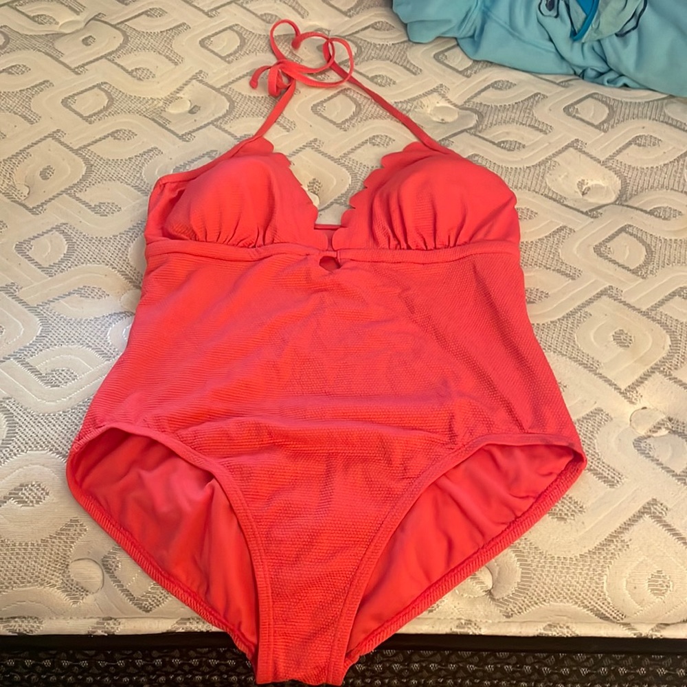 Coral one piece swimsuit